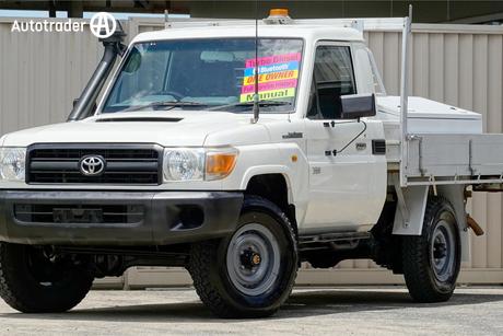 White 2013 Toyota Landcruiser Cab Chassis Workmate (4X4)