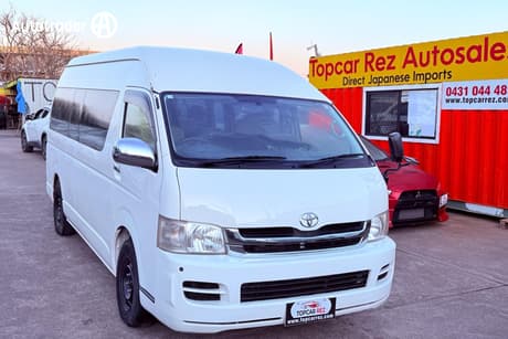 White 2010 Toyota HiAce Bus Commuter