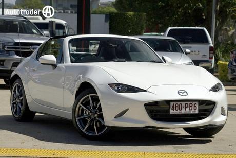 White 2023 Mazda MX-5 Convertible G20 Rf Gt Blk Roof T/Cotta Lth