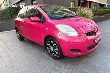 Pink 2011 Toyota Yaris Hatchback Yrs