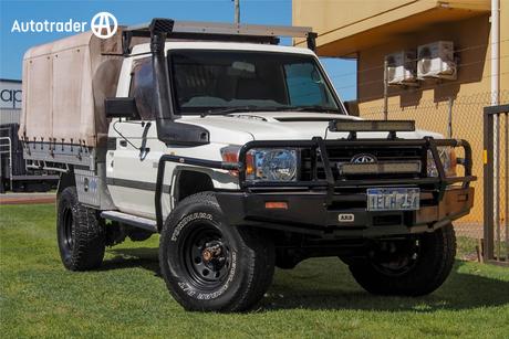 White 2009 Toyota Landcruiser Cab Chassis Workmate (4X4)