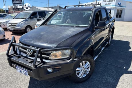 Black 2014 Volkswagen Amarok Dual Cab Utility Tdi400 Trendline (4X4)