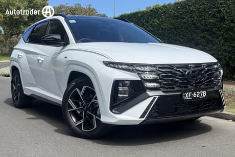 White 2025 Hyundai Tucson Wagon Premium N Line Hybrid (Awd)