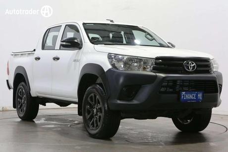 White 2016 Toyota Hilux Dual Cab Utility Workmate (4X4)