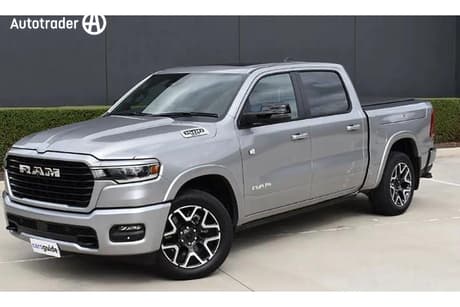 Silver 2024 RAM 1500 Crew Cab Utility Laramie Sport Rambox So H/Cane