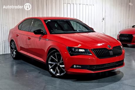 Red 2017 Skoda Superb Sedan Sportline