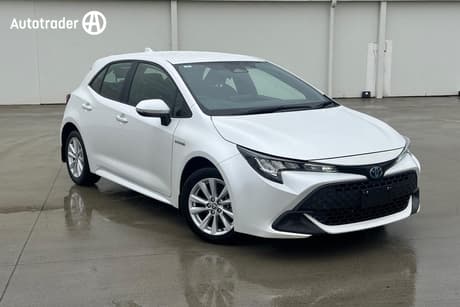 White 2023 Toyota Corolla Hatchback Ascent Sport Hybrid