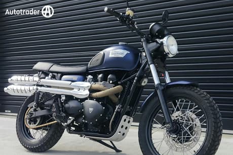 Blue 2015 Triumph Scrambler Road