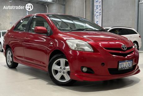 Red 2007 Toyota Yaris Sedan Yrx