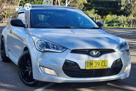 Silver 2012 Hyundai Veloster Coupe +