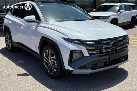 White 2026 Hyundai Tucson Wagon Premium Hybrid (Awd)