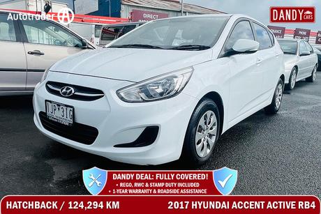 White 2017 Hyundai Accent Hatchback Active