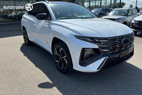 White 2026 Hyundai Tucson Wagon Premium N Line Hybrid (Awd)