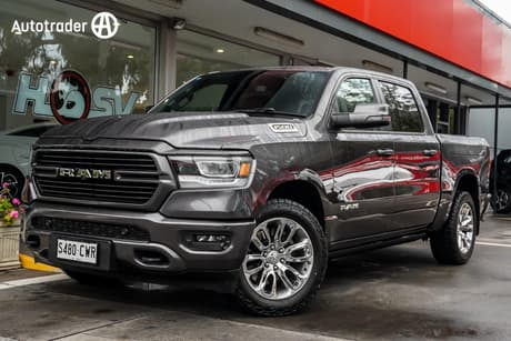 Grey 2023 RAM 1500 Crew Cab Utility Laramie Sport Rambox Mhev