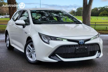 White 2019 Toyota Corolla Hatchback Ascent Sport (Hybrid)