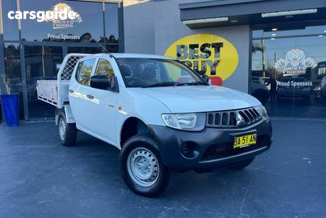 White 2008 Mitsubishi Triton Ute Tray ML MY09 GLX Utility Double Cab 4dr Auto 4sp 4x2 950kg 2.5DT