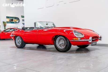 Red 1965 Jaguar E Type Roadster 4.2