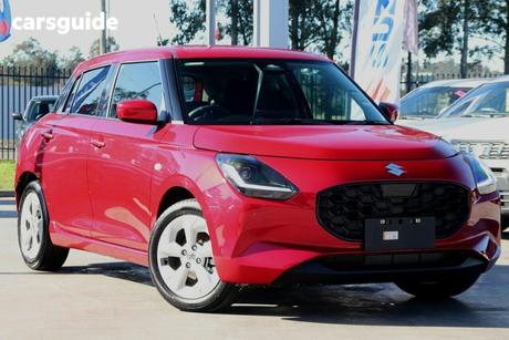 Red 2025 Suzuki Swift Hatchback Hybrid Plus