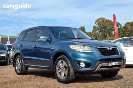 Blue 2012 Hyundai Santa FE Wagon Trail Crdi (4X4)