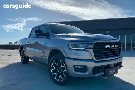 Silver 2024 RAM 1500 Crew Cab Utility Laramie Sport Rambox So H/Cane