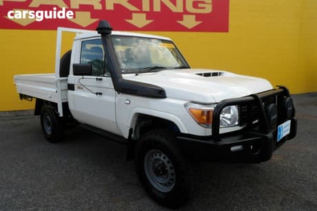 White 2019 Toyota Landcruiser Cab Chassis Workmate (4X4)
