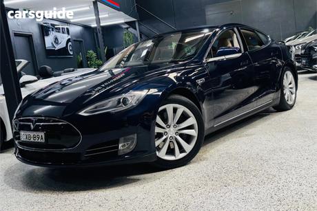 Blue 2014 Tesla Model S Hatchback 85