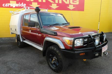 Red 2014 Toyota Landcruiser Double Cab Chassis Gxl (4X4)