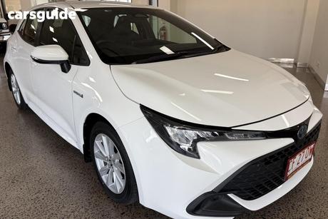 White 2023 Toyota Corolla Hatchback Ascent Sport Hybrid