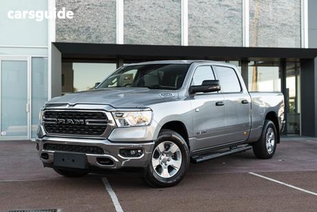 Silver 2024 RAM 1500 Crew Cab Utility Big Horn (6-4 Tub) Mhev (4X4)