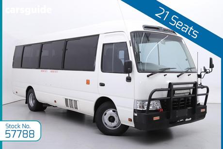 White 2015 Toyota Coaster Bus Deluxe (Lwb)