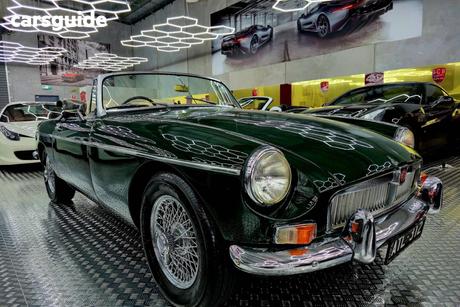 Green 1963 MG B Convertible
