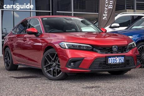 Red 2024 Honda Civic Hatchback E:Hev Lx