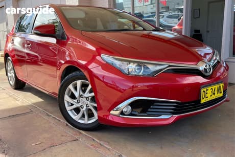 Red 2015 Toyota Corolla Hatchback Ascent Sport