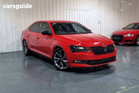 Red 2017 Skoda Superb Sedan Sportline