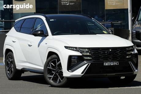 White 2025 Hyundai Tucson Wagon Premium N Line Hybrid (Awd)