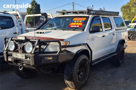 White 2007 Toyota Hilux Dual Cab Chassis Sr (4X4)