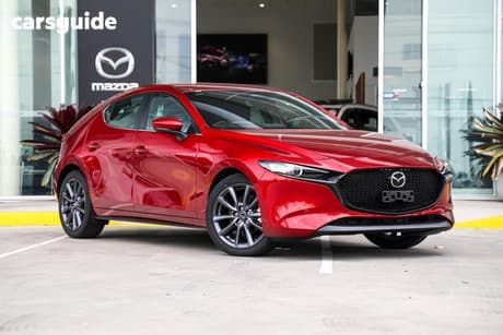 Red 2025 Mazda 3 Hatchback G20 Evolve