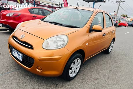 Orange 2011 Nissan Micra Hatchback St