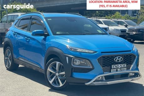 Blue 2019 Hyundai Kona Wagon Highlander (Awd)