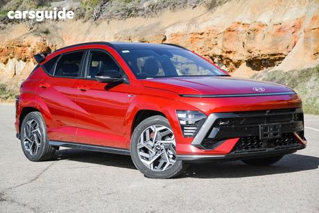 Red 2025 Hyundai Kona Wagon Hybrid Premium N Line