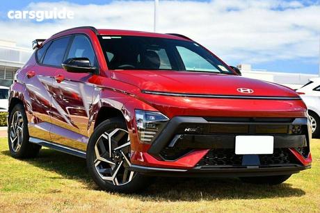 Red 2025 Hyundai Kona Wagon Hybrid Premium N Line