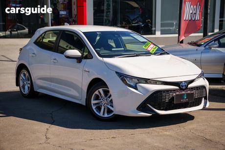 White 2022 Toyota Corolla Hatchback Ascent Sport + Conv Pk Hybrid