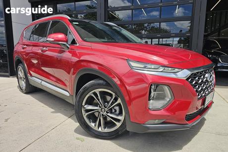 Red 2018 Hyundai Santa FE Wagon Highlander Crdi Satin Awd