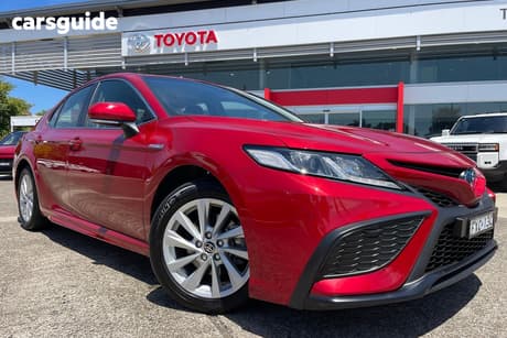 Red 2021 Toyota Camry Sedan Ascent Sport Hybrid
