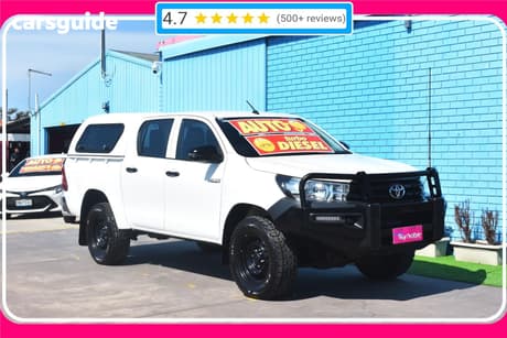 White 2017 Toyota Hilux Dual Cab Utility Workmate (4X4)