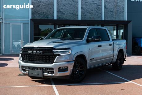 Silver 2025 RAM 1500 Crew Cab Utility Limited Rambox Ho Hurricane