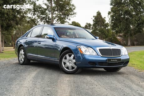Blue 2004 Maybach 57 Sedan