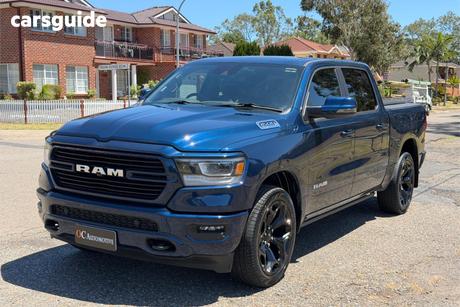 Blue 2024 RAM 1500 Crew Cab Utility Laramie Sport Rambox Mhev