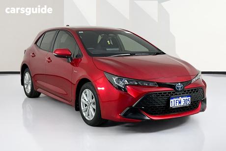 Red 2024 Toyota Corolla Hatchback Ascent Sport Hybrid