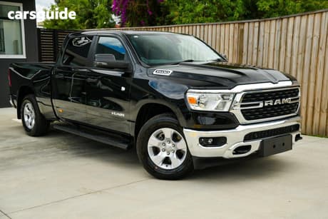 Black 2024 RAM 1500 Crew Cab Utility Big Horn (6-4 Tub) Mhev (4X4)